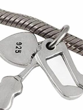 Sterling Silver Music Note Charm Bracelet Accent - Silver